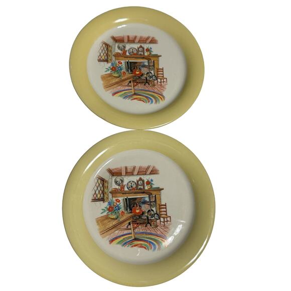 Homer Laughlin Colonial Kitchen Country Hearth 7" Small Plates Set / 2 - Picture 1 of 3